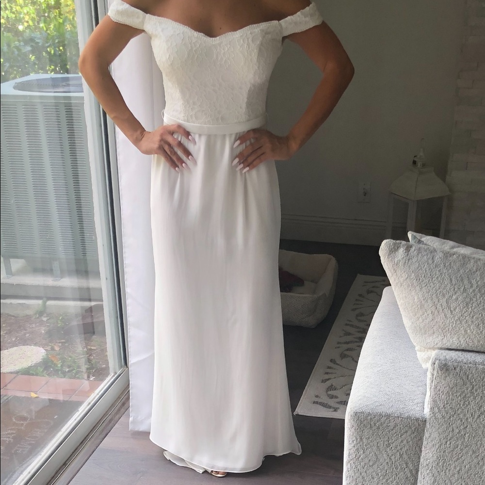 Bill Levkoff bridesmaid or bridal gown in Ivory